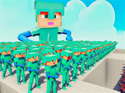 TABS-100xMC钻石盔甲 + 1x巨人 vs 1x神