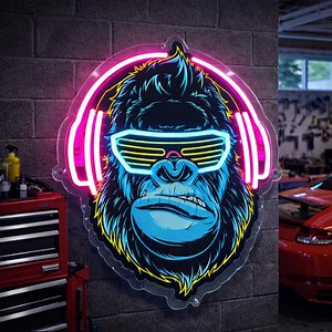 Enseigne néon fait main pour casque Gorilla : décoration LED pour salle de jeu - Etsy France