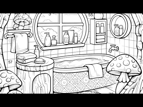 Color by Number Mushroom Spa Retreat Color Oasis App Fantasy Decor #coloringbook #relaxing