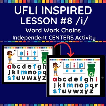 Lesson 8 /i/ CVC No Prep | WORD CHAINS | Digital Work Centers BOOM CARDS