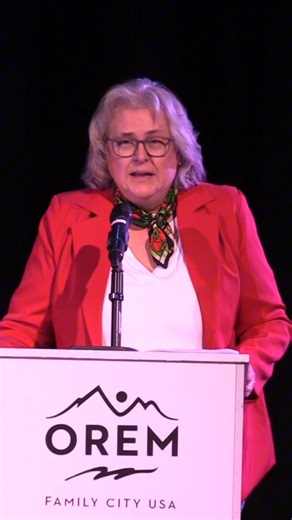 Mayor Karen McCandless delivered her first address as the 26th Mayor of Orem at the oath of office ceremony on Monday night. She thanked previous Mayor Dave Young for his work in making the City more efficient, transparent, and well positioned. She spoke on the importance of living up to the Family City USA slogan through caring for one another, taking responsibility for the future, and showing up for Orem. Building a strong community doesn't just happen at City Hall. It takes all of us doing go