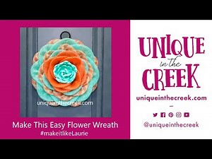 Rose Petal | Teal and Orange Fall Deco Mesh Flower Wreath | UITC Large Board