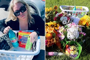 Brian Laundrie protester who left laundry basket at home hits back at critics