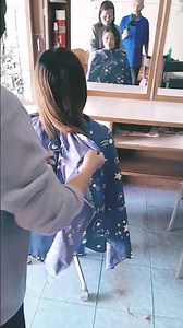 Haircut @pisitsumha, hair cut finished, wash hair #hairdresser's chair #haircutting scissors