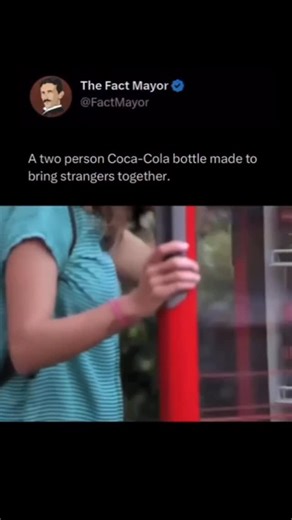Fact Mayor on Instagram: "Like this content? Follow us @factmayor for more ❤️ Coca-Cola launched a playful social experiment built on a simple idea: what if opening a bottle required teamwork? They created a special “Buddy Bottle” with a cap that couldn’t be opened by one person alone—you had to find someone with the matching half and twist both ends together. It turned an ordinary moment into a shared experience, encouraging people to look up, reach out, and interact. The project focused on cam