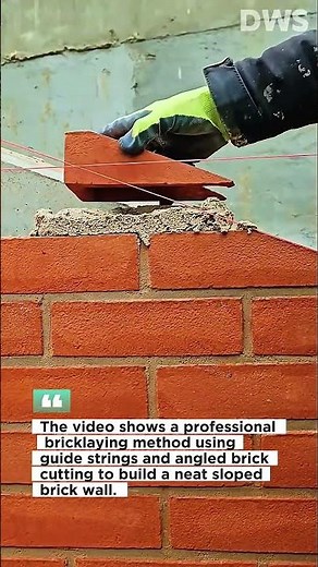 Perfect Bricklaying Technique | Smart Angled Brick Wall Construction