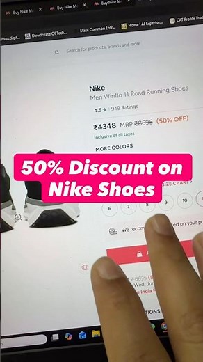 Nike running shoes 50% Discount in Myntra Sale