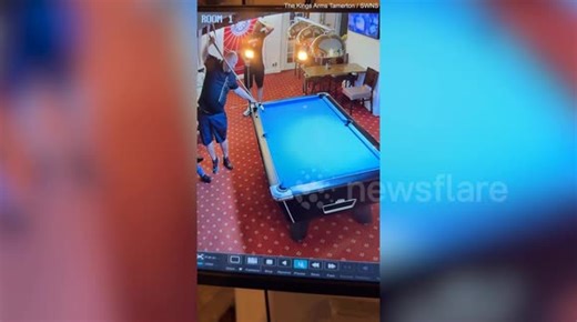 Pub landlord goes viral with 'greatest ever' pool shot