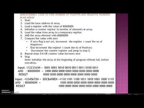 LAB EXERCISE 4 : ARM Assembly code to find number of positive and negative numbers in an array