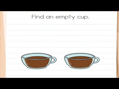 Brain Test 4 level 19 Find an empty cup Solution Walkthrough