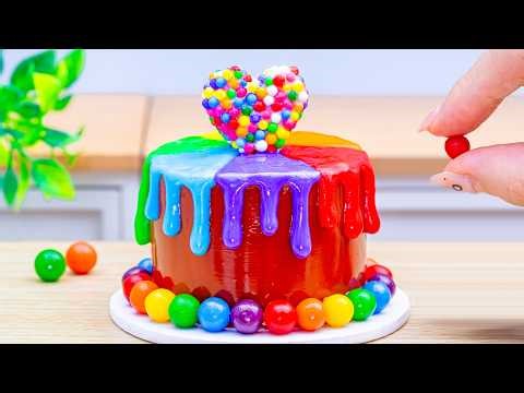 Miniature Rainbow Cake Decorating 💗🍫 How To Make Mini Rainbow Chocolate KitKat Cake ✨ DIY Cakes