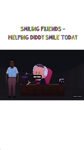 Smiling Friends - Helping Diddy Combs smile today #animation #animated #fyp