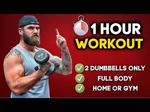 1 HOUR DUMBBELL FULL BODY WORKOUT AT HOME | no repeat