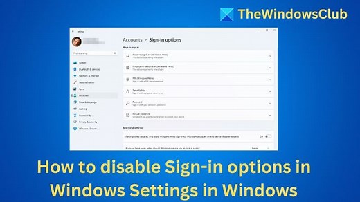 How to disable Sign-in options in Windows Settings in Windows 11/10