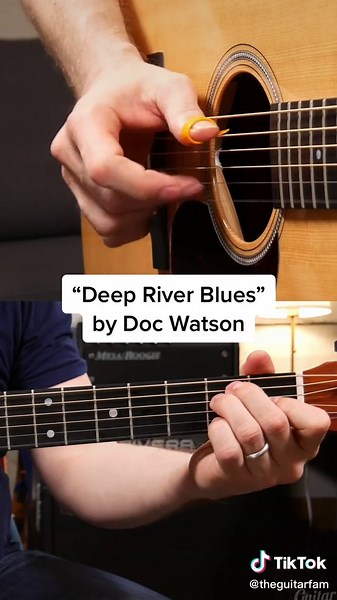 “Deep River Blues” by Doc Watson… The full lesson is on our YouTube channel! #docwatson #deepriverblues #acousticguitar #fingerstyle #fingerstyleguitar #fingerstyleguitarcover