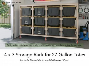 DIY 27 Gallon Storage Rack Plans, Garage Storage Plan, 4x3 Tote Organizer - Etsy