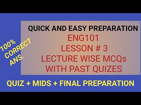 ENG101 LECTURE 3| Eng101 Quiz 1| Eng101 Short Lecture