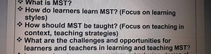 What is MST?* How do learners learn MST? (Focus on learning st... | Filo