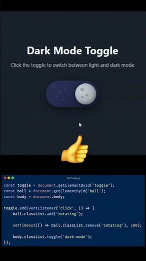 Smooth Dark Mode Toggle with Pure JavaScript 🔥 (HTML/CSS/JS Tutorial)