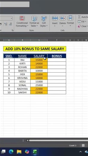 Excel Trick: Salary mein 10% Increment kaise karein? 📈 #shorts #excel