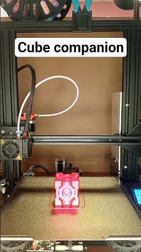 Cube companion from portal on 3d printer #3d #3dprinting #3dprint #portal #games #cube #game