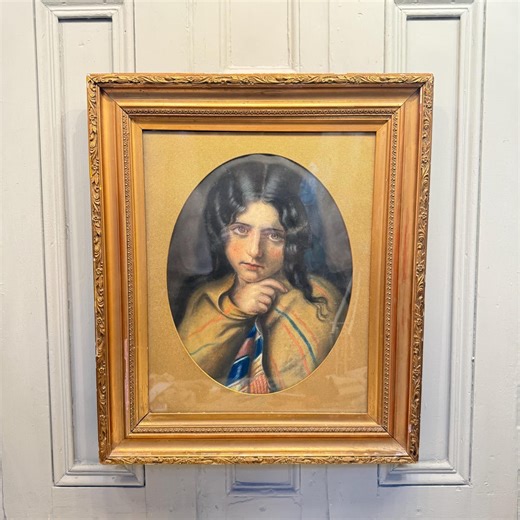 Antique Pre-raphaelite Pastel Portrait of Young Girl After Rosetti - Etsy