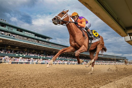 Further Ado makes it look easy in Blue Grass Stakes