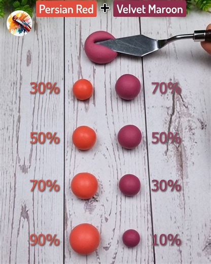 29K views · 152 reactions | Persian Red Vs Velvet Maroon, Satisfying color mixing Clay | Painting Concept | Facebook