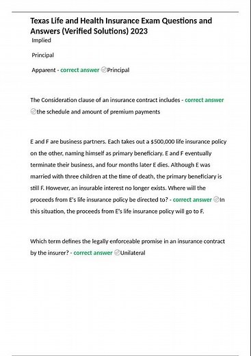 Texas Life and Health Insurance Exam Questions and Answers Verified Solutions 2025