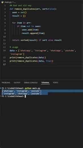 Stop Doing This to Remove Duplicates #python #codingtips