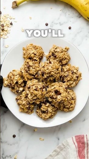 3-Ingredient Banana Oat Chocolate Chip Cookies | Soft & Naturally Sweet #oatmealcookies