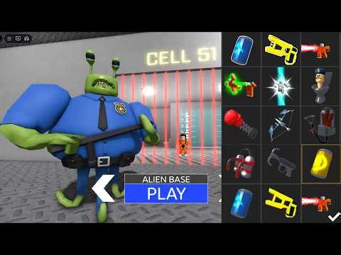 NEW!! ALIEN BASE BARRY PRISON RUN (OBBY) | New Skin Unlocked | Use All Items Roblox Gameplay Escape!