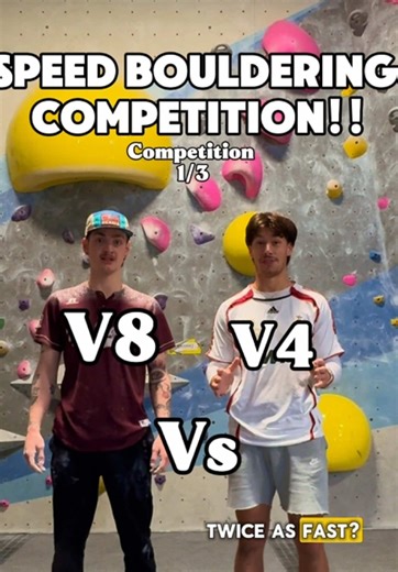 Speed boulder race… with a twist 🔥 Day 1 of 3! Follow to see the whole challenge!💪🏻 #bouldering #climbing #rockclimbing #climb #boulder