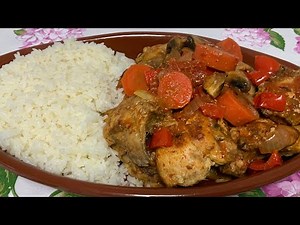Neste dia chuvoso e frio apeteceu Frango Estufado receita Rápida Prática e Deliciosa