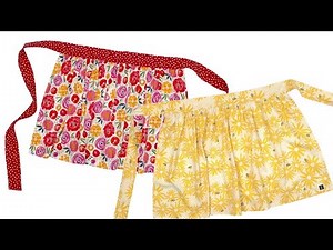 How To Sew a Gathered Half Apron | Simple Beginner Sewing Tutorial
