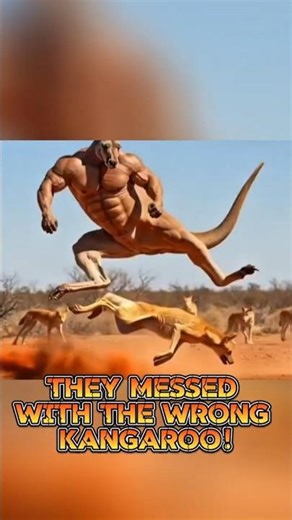 THEY MESSED WITH THE WRONG KANGAROO‼️#wildlife #shorts #animalfight