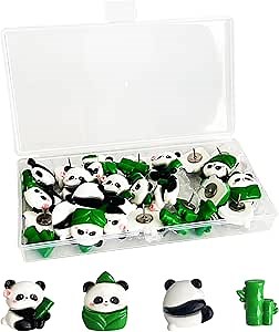 Amazon.com: Cute Panda Push Pins - Decorative Resin Thumb Tacks for Bulletin Board, Cork Board, Office, School - 30-Pack : Office Products