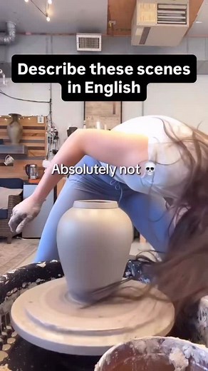 117K views · 4.1K reactions | Can you describe these scenes in English? I used to love pottery when I was a kid. I never realised it could be so dangerous  Have you ever had a potter’s wheel disaster? Follow me for more content like this. #learnenglish #annaenglish #englishlikeanative #speakenglish #esl #vocabulary #britishenglish #englishvocabulary | English Like a Native | Facebook