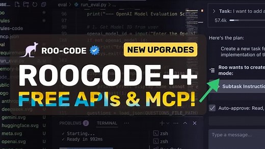 RooCode（全新升级版）  新增免费API与MCP功能： Boomerang 2.0回旋镖系统、快速编辑、项目MCP管理、RooRule规则引擎等