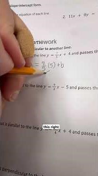 Writing linear equations for parallel and perpendicular