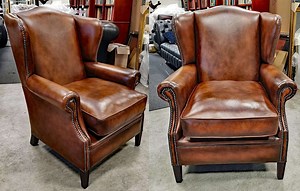 Chesterfield Wing Chair Antique Tan (brown) Leather, Made in Our English Workshop - Etsy