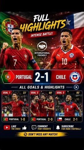 Portugal 2-1 Chile | All Goals & Highlights | Dramatic Finish! 🔥⚽
