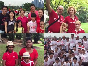 Party-goers express their birthday wishes for Singapore