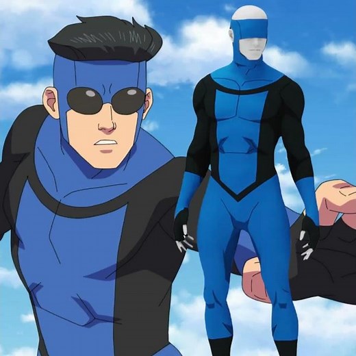 Invincible Season 3 Mark Grayson Cosplay Costume Superhero Blue Jumpsuit Mask #Takerlama