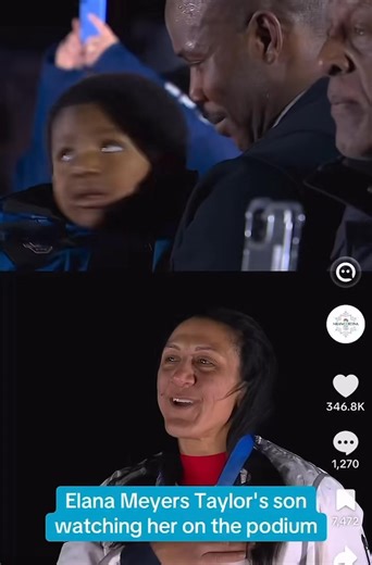This is Elana Meyers Taylor’s son, who is deaf, watching his mom win her first gold medal in her fifth Olympics 🥇🥹🇺🇸 The man holding him is Elana’s husband — also a former bobsledder. They are part of the 8% of parents who learned sign language when they had a deaf child. They are great athletes, but even better people ❤️🤍💙 🎥: NBC Olympics | Christina Lorey