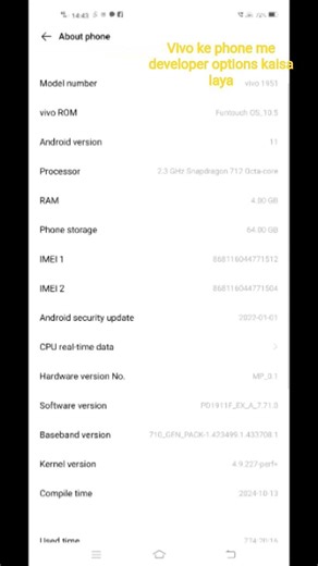 #videoshort#vivo ke phone me developer options kaisa laya 😀