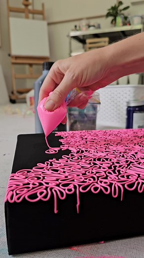 Creating a Stunning 'Pink Panther' Painting with Black and Pink