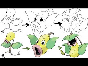 How To Draw BELLSPROUT WEEPINBELL and VICTREEBEL POKEMON | Pokemon Evolution