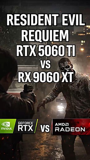 RTX 5060 Ti vs RX 9060 XT no Resident Evil Requiem #gpu #comparison #shorts