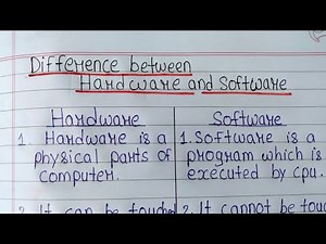 Difference between Hardware and Software||Learn difference hardware and software||work hard